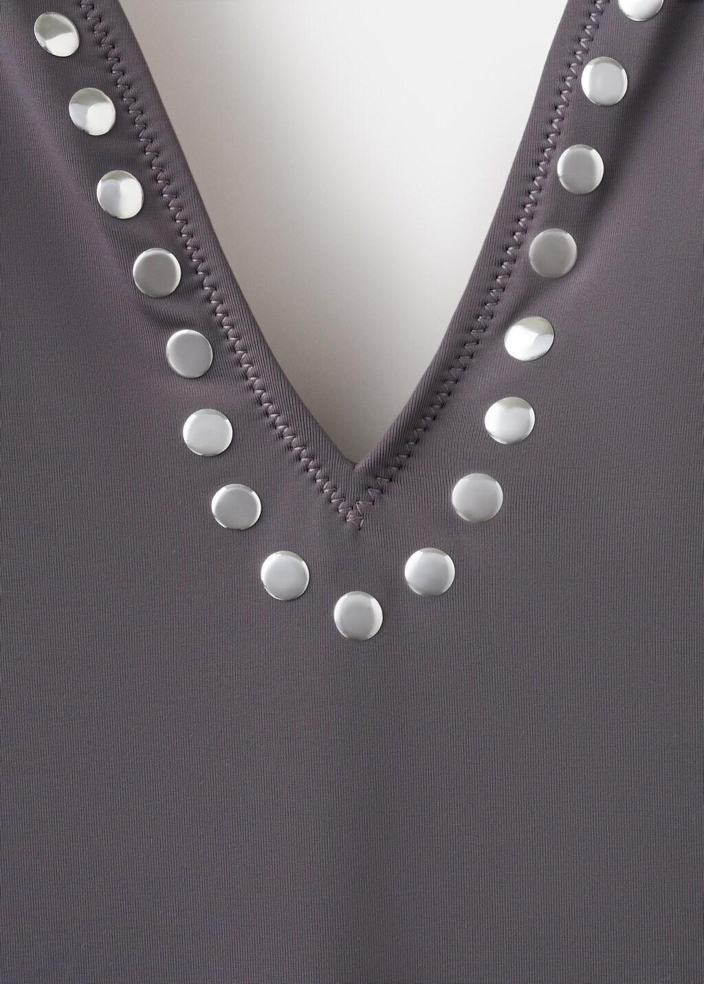 Grey Halter Swimsuit With Studs, 0201_92, large image number 5