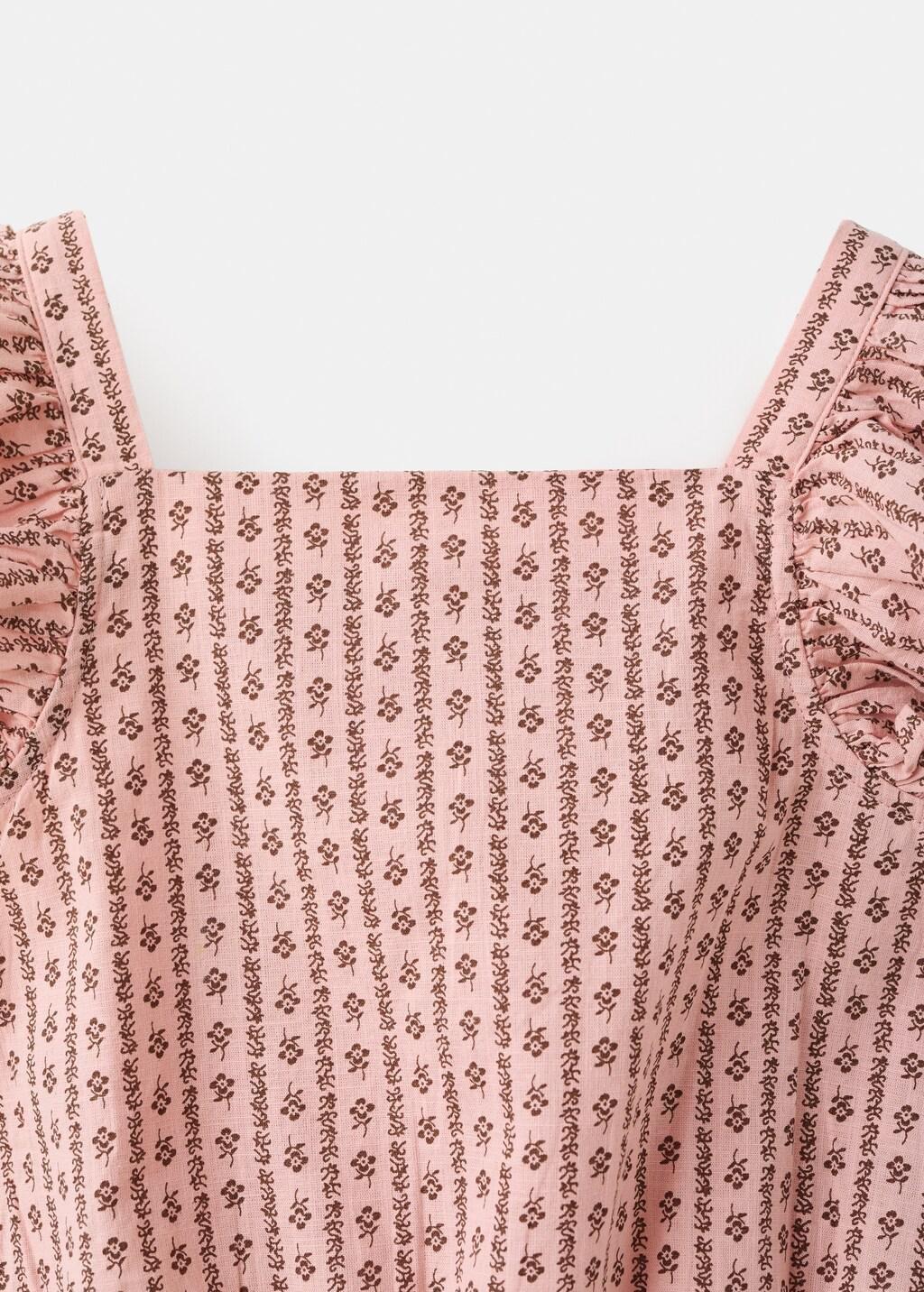 Pink Ruffles Printed Blouse, Kids Girls, Pink, large image number 1