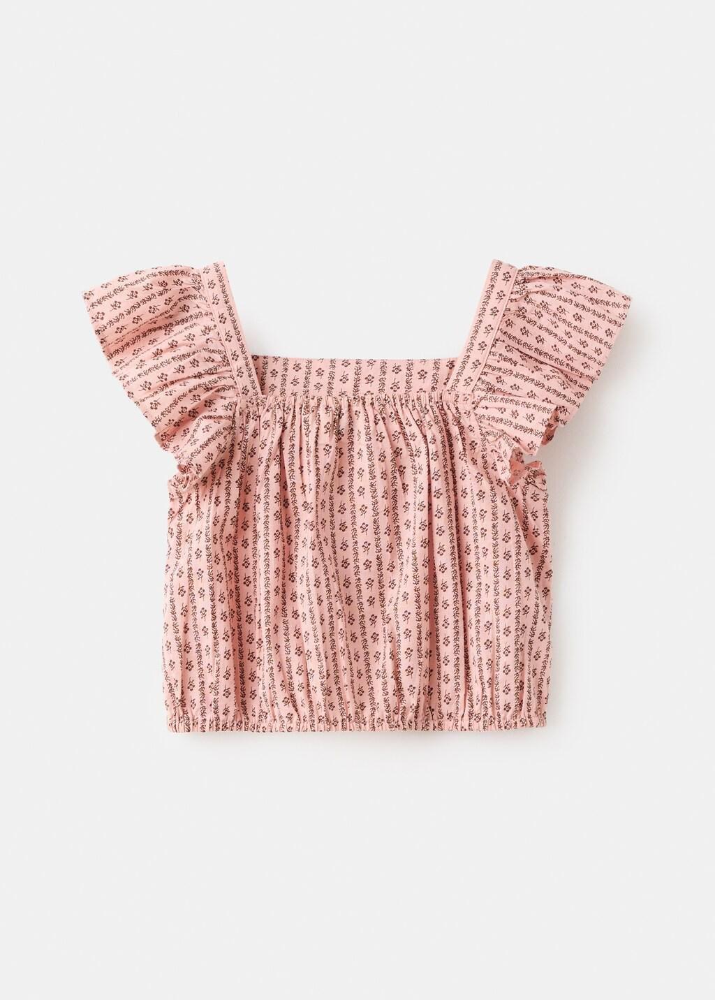 Pink Ruffles Printed Blouse, Kids Girls, Pink, large image number 2
