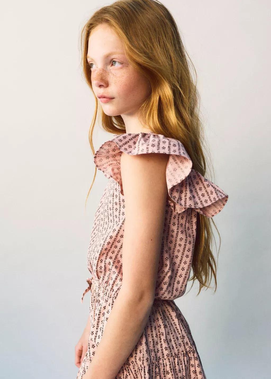 Pink Ruffles Printed Blouse, Kids Girls, Pink, large image number 3