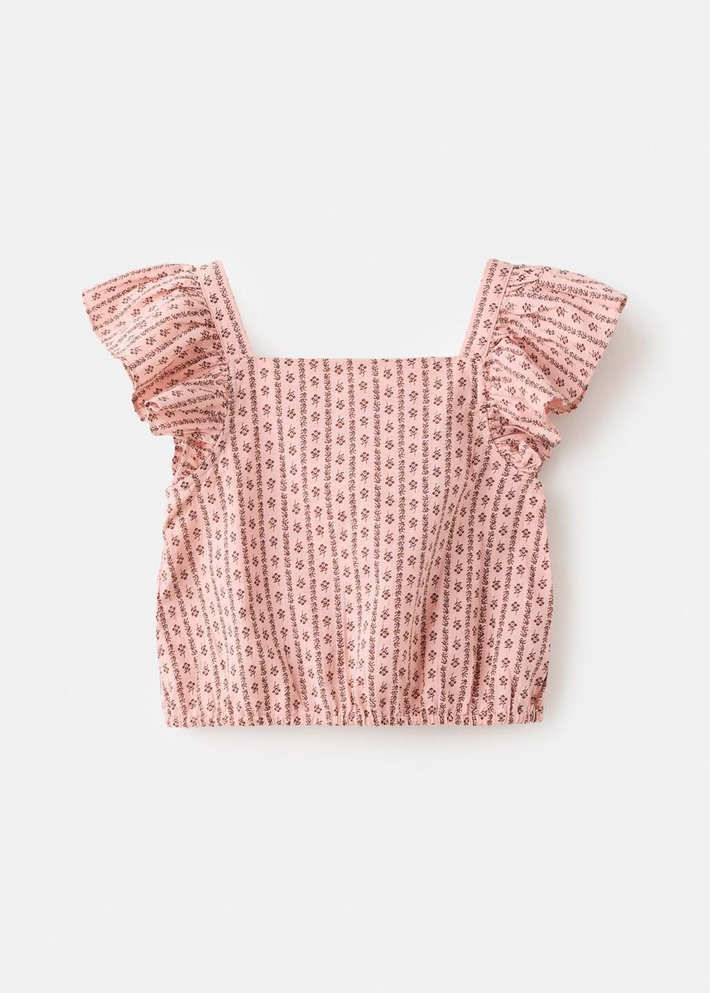 Pink Ruffles Printed Blouse, Kids Girls, Pink, large image number 6