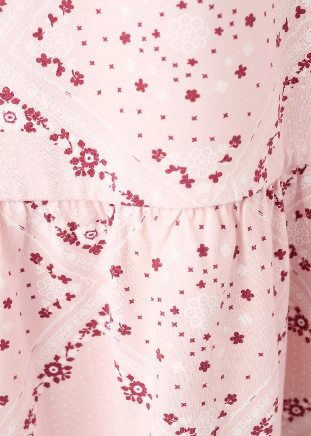 Pink Printed Cotton Dress, Kids Girls, Pink, large image number 1