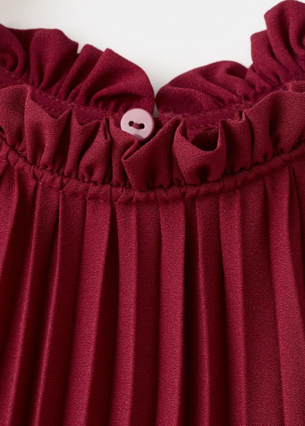 Red Pleated Halter Neck Dress, 0201_75, large image number 1