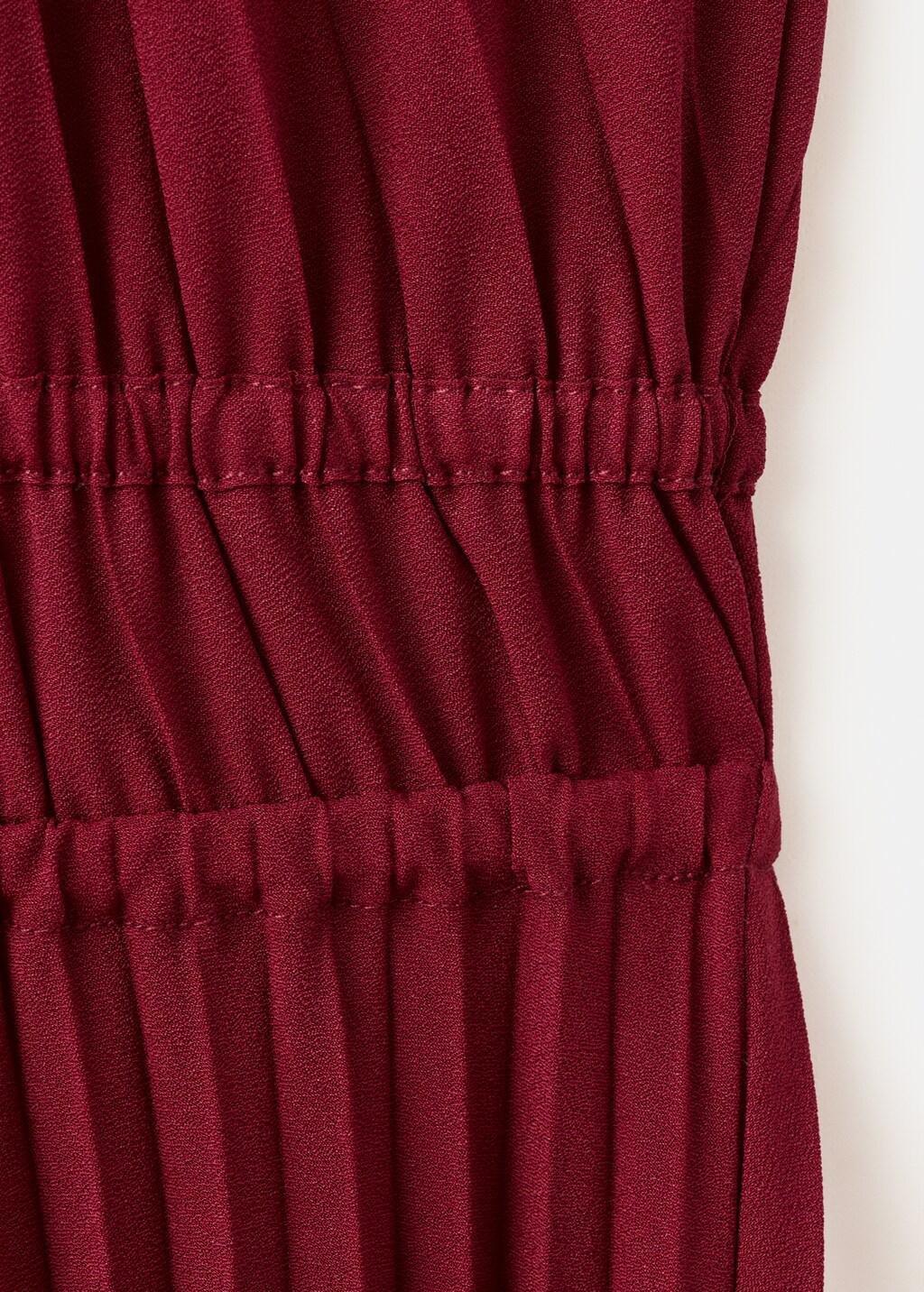 Red Pleated Halter Neck Dress, 0201_75, large image number 4