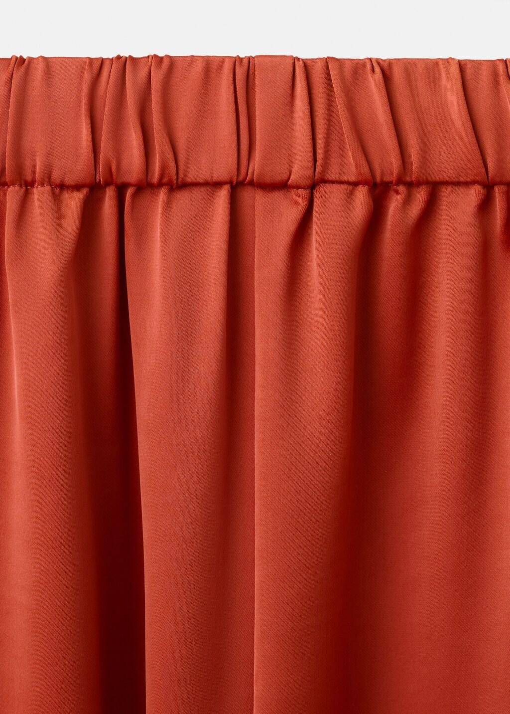Orange Satin Straight-Fit Trousers, Rust - Copper, large image number 1