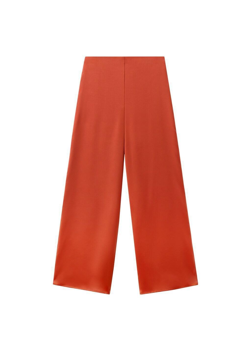 Orange Satin Straight-Fit Trousers, Rust - Copper, large image number 6