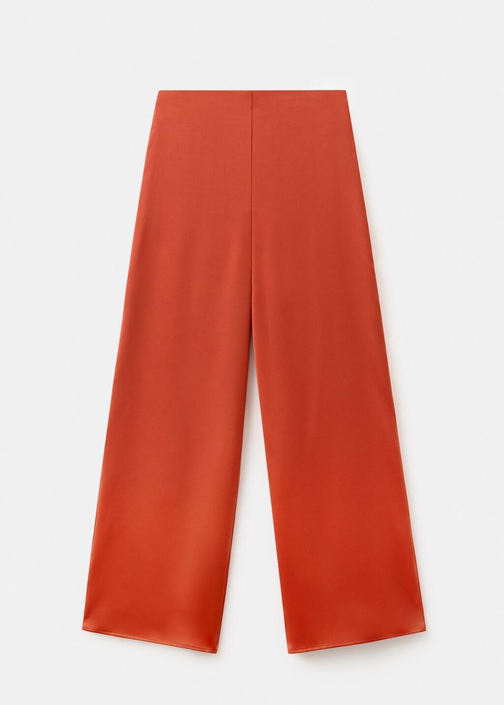 Orange Satin Straight-Fit Trousers, Rust - Copper, large image number 7