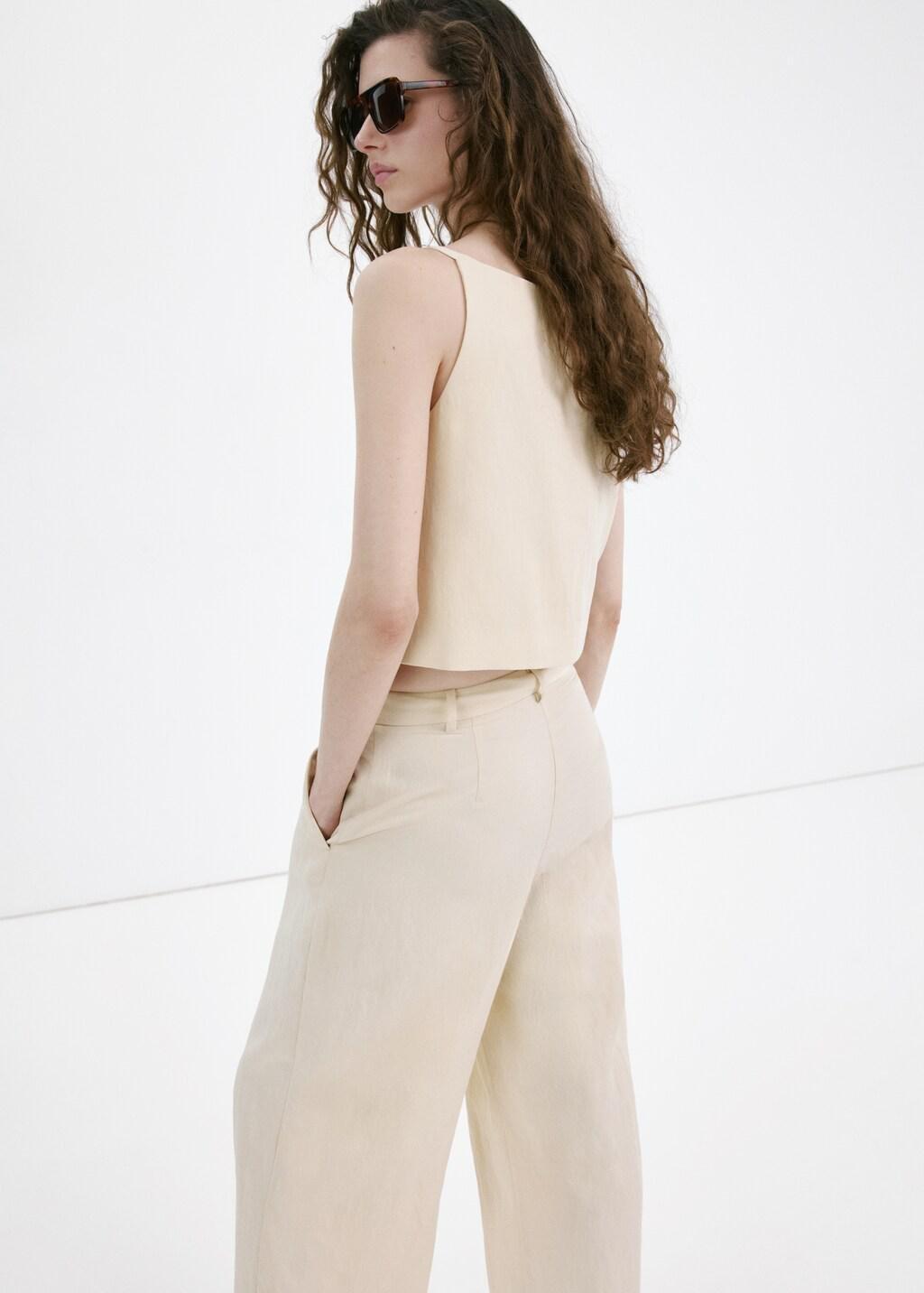 Grey Lt Pastel Lyocell Button Top, Light Pastel Grey, large image number 2
