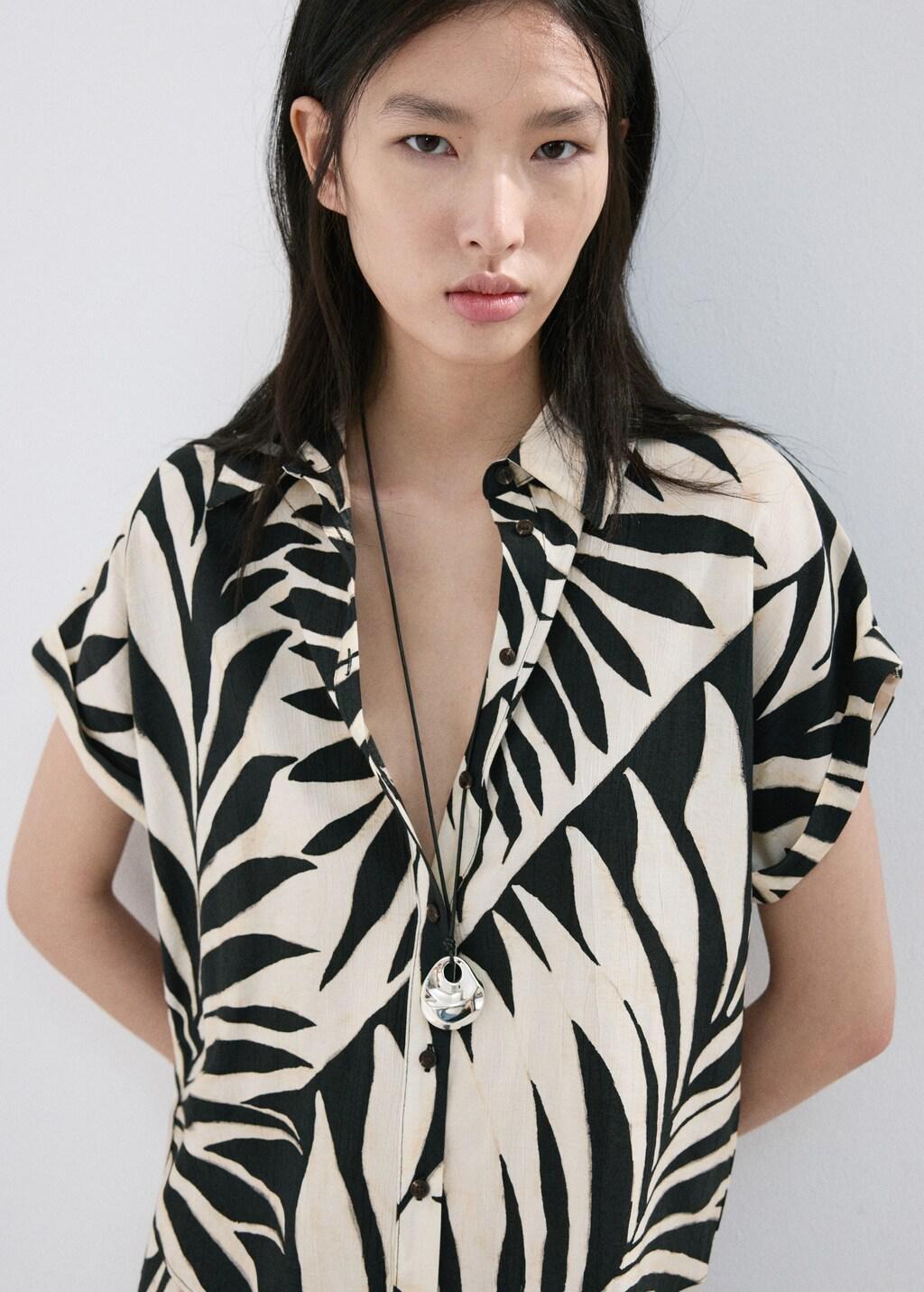 Beige Flowy Printed Shirt, 0201_05, large image number 3