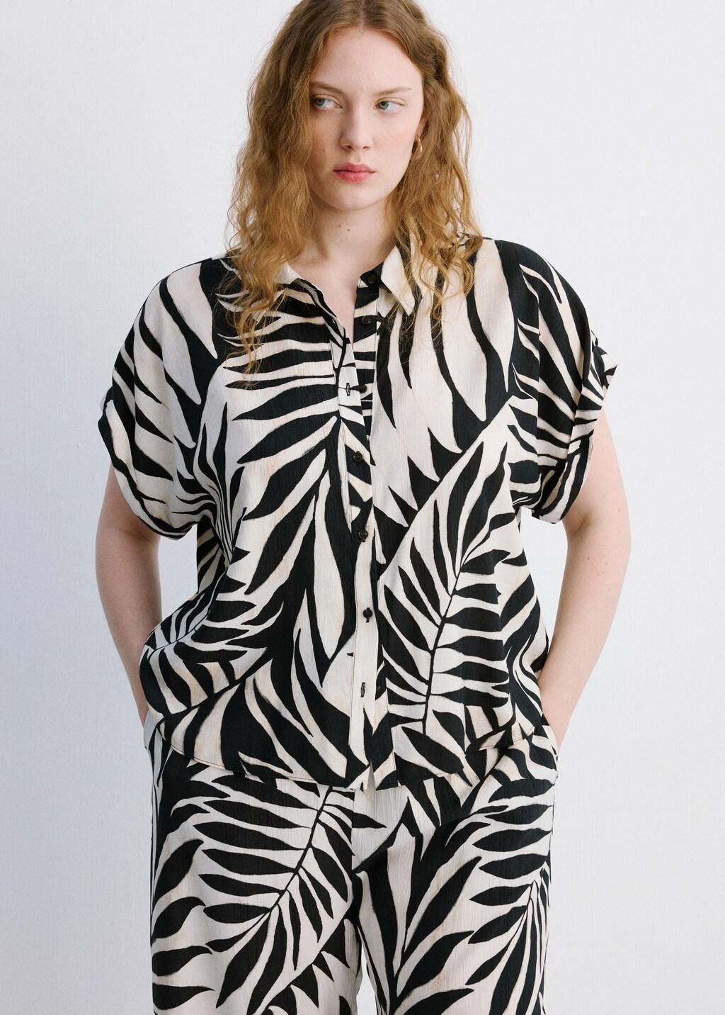 Beige Flowy Printed Shirt, 0201_05, large image number 6