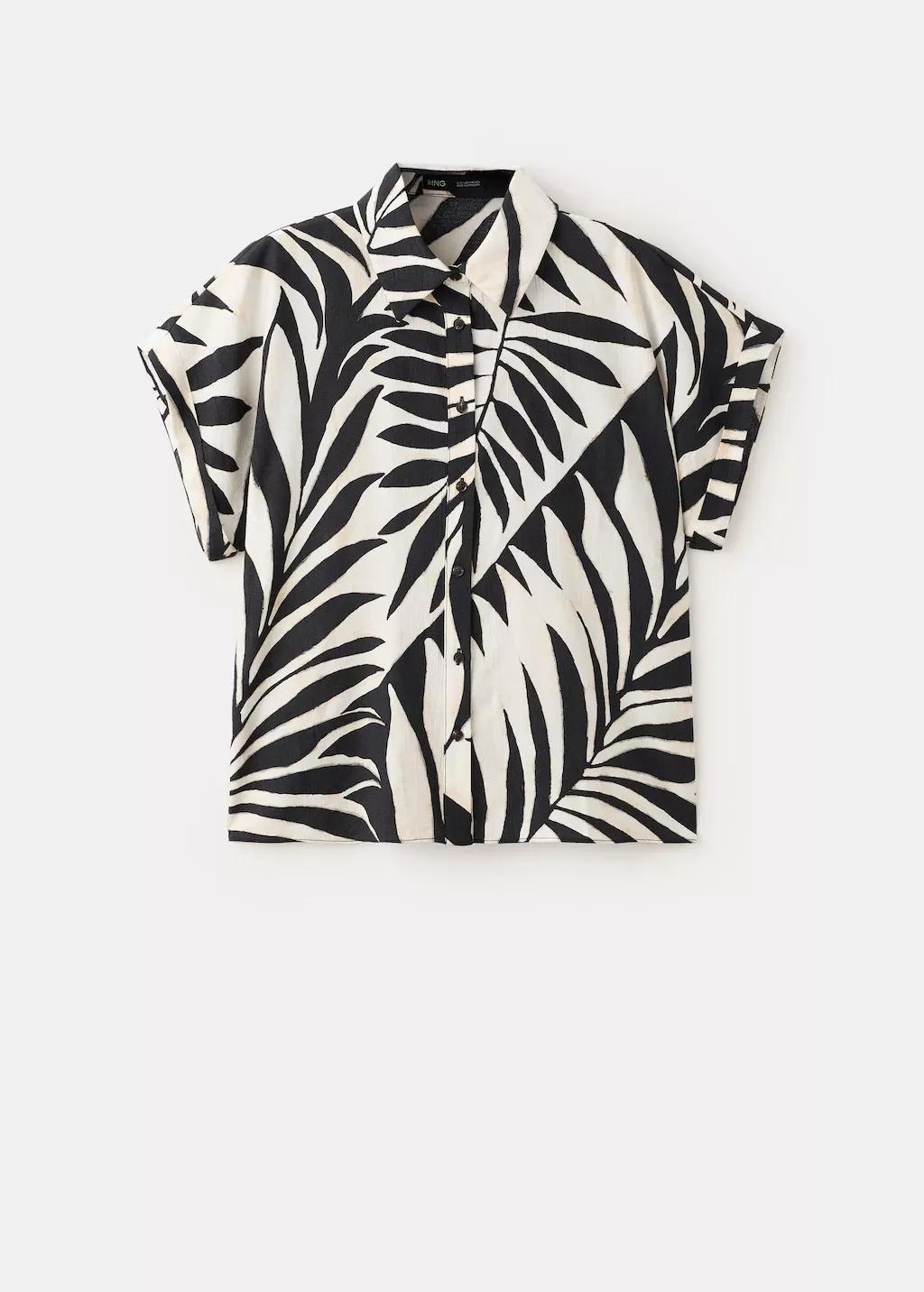 Beige Flowy Printed Shirt, 0201_05, large image number 8