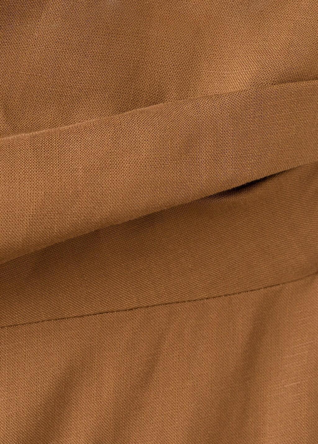 Brown Asymmetric Linen Lyocell Jumpsuit, 0201_31, large image number 5