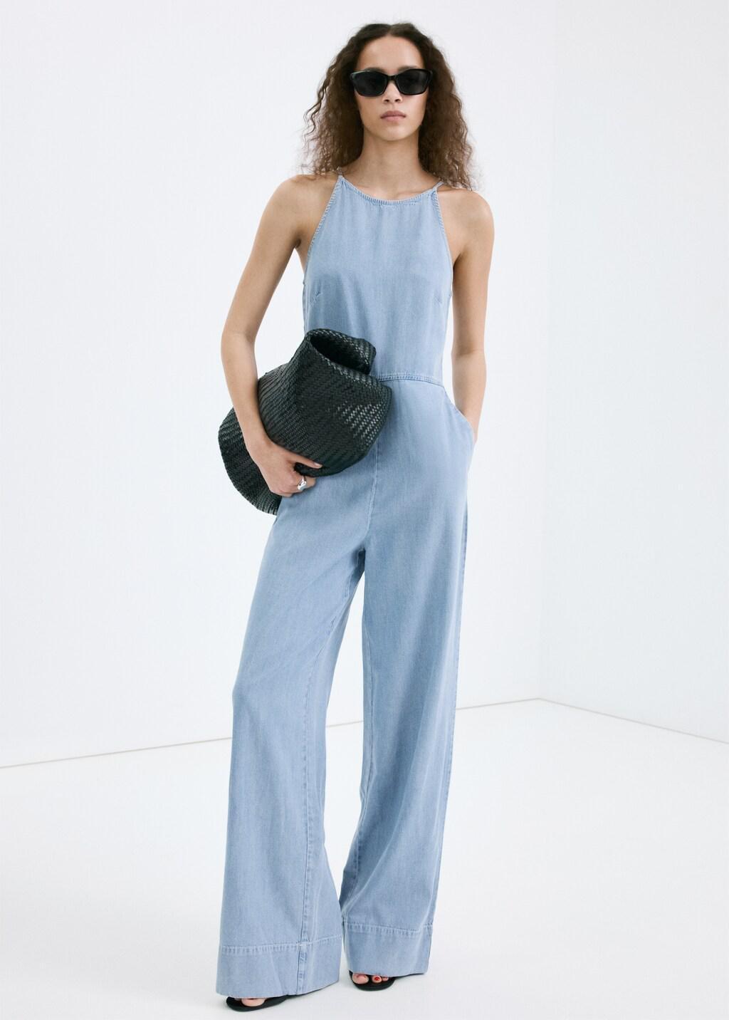 OPEN BLUE Lyocell denim jumpsuit, 0201_TC, medium
