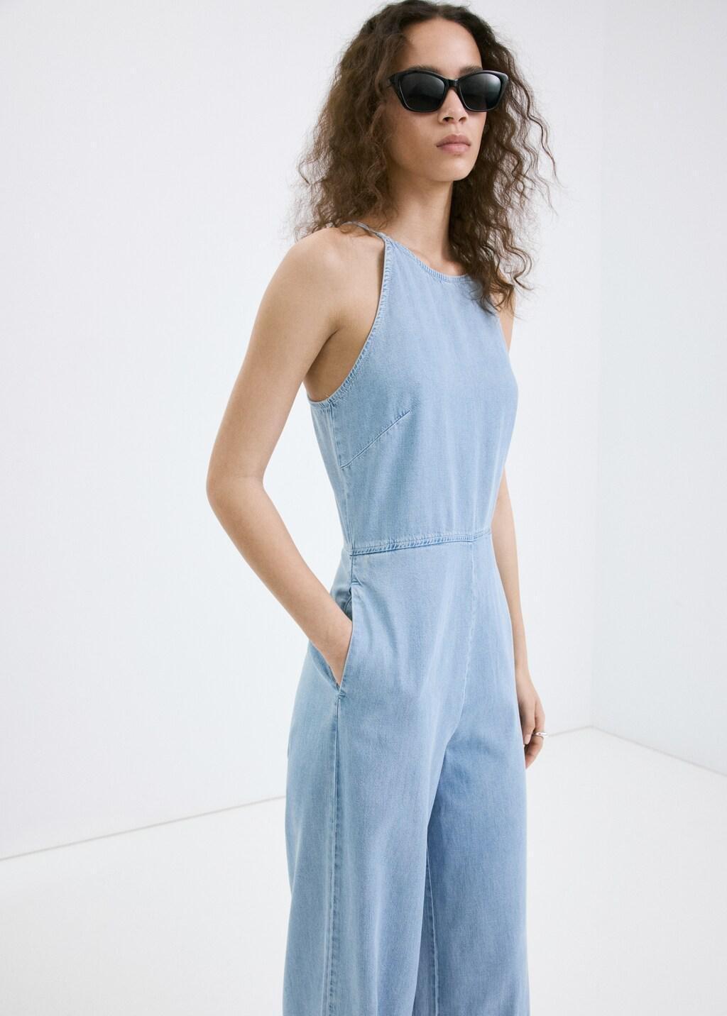 OPEN BLUE Lyocell denim jumpsuit, 0201_TC, large image number 3