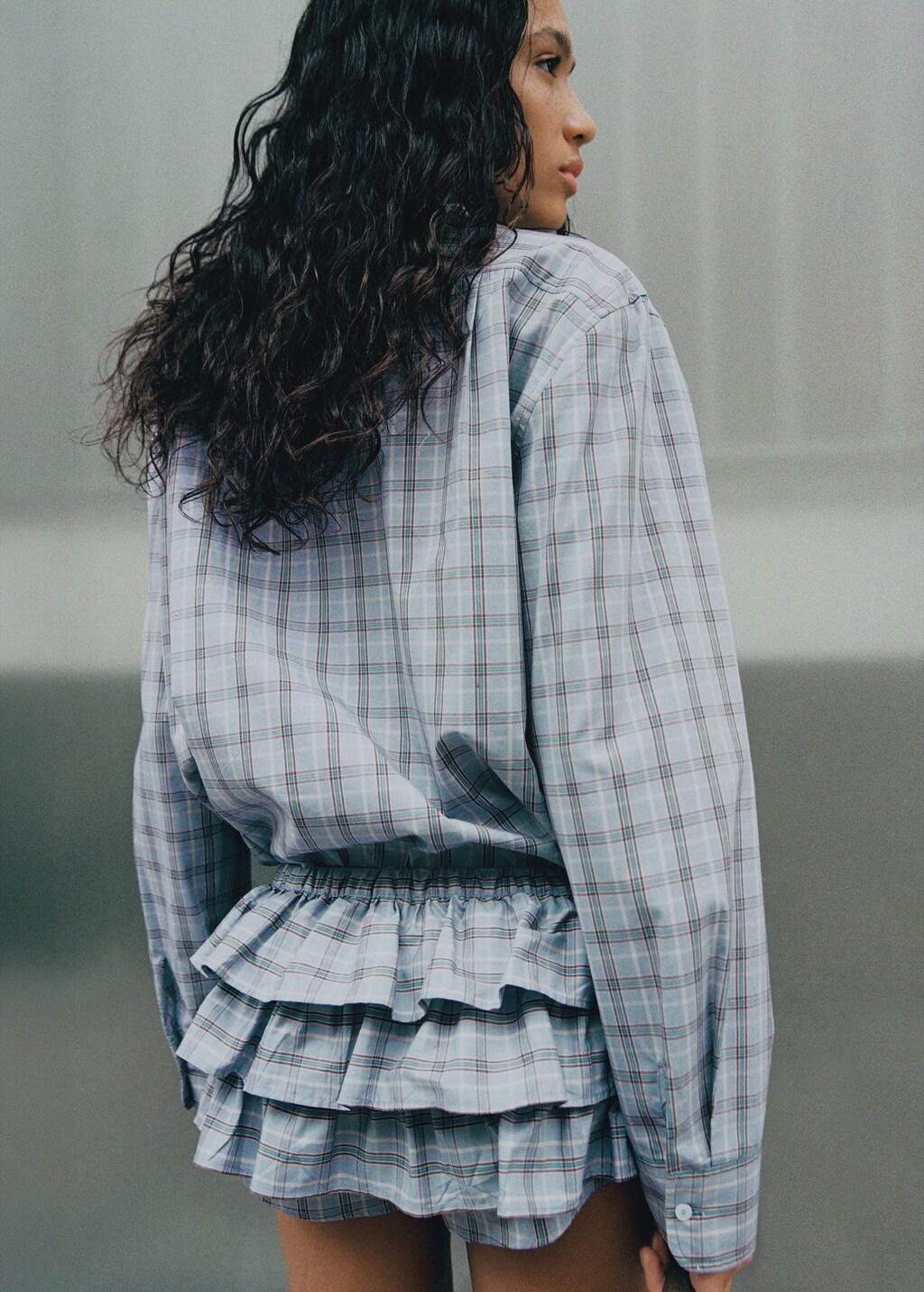 Blue Check Cotton Shirt, Medium Blue, large image number 2