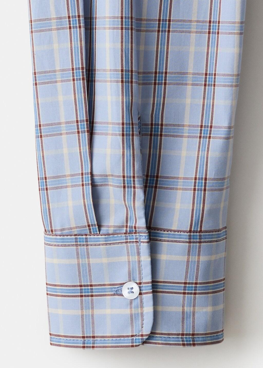 Blue Check Cotton Shirt, Medium Blue, large image number 4