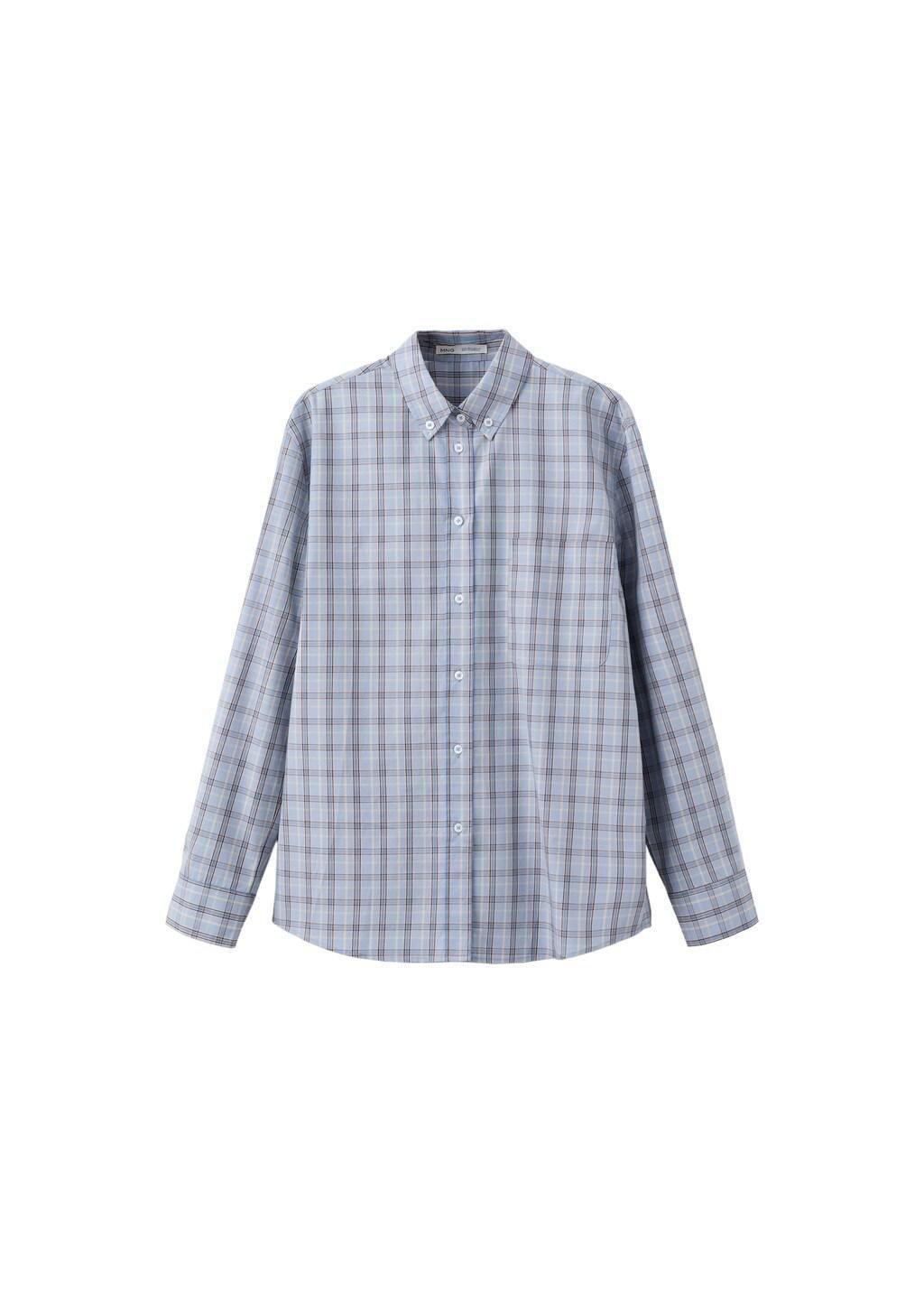 Blue Check Cotton Shirt, Medium Blue, large image number 5