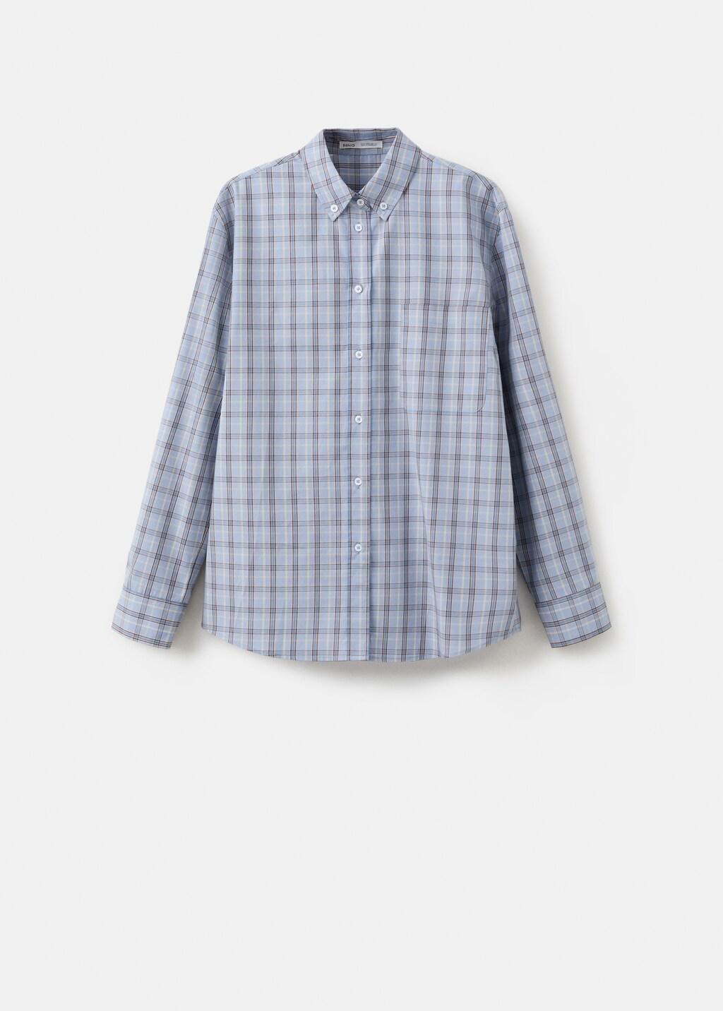 Blue Check Cotton Shirt, Medium Blue, large image number 6