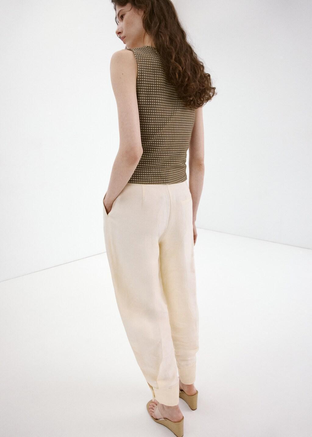 Khaki Ruched Fitted Top, Beige - Khaki, large image number 2