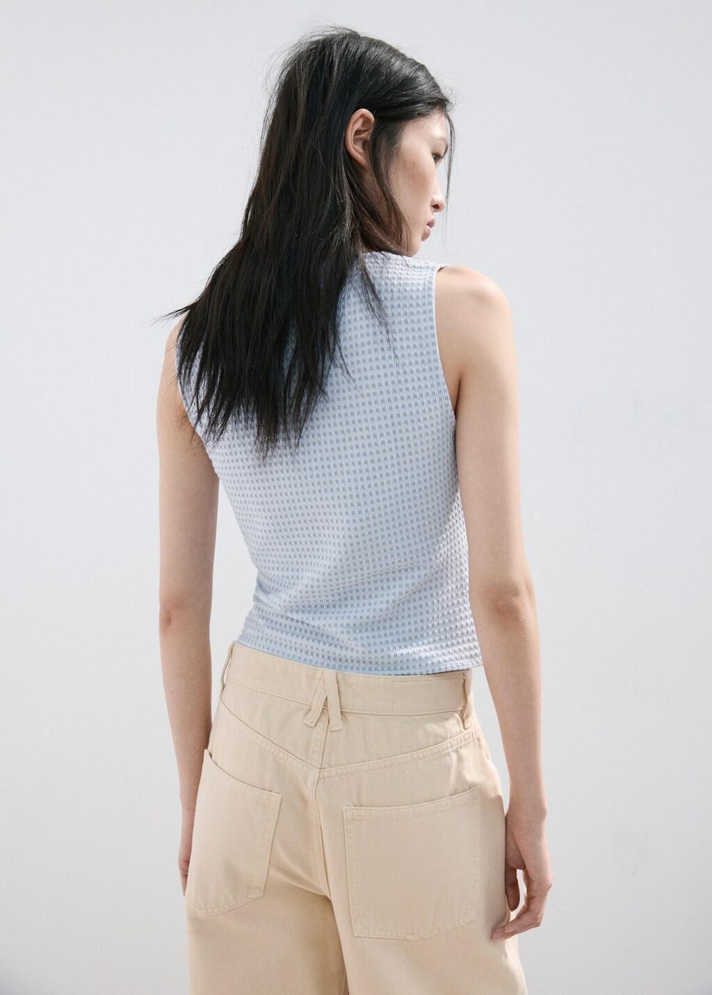 Blue Lt Pastel Ruched Fitted Top, Light-Pastel Blue, large image number 2