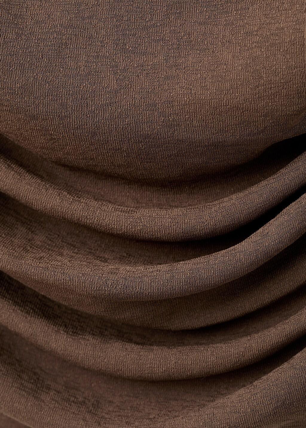Brown Double Draped Top, Brown, large image number 1