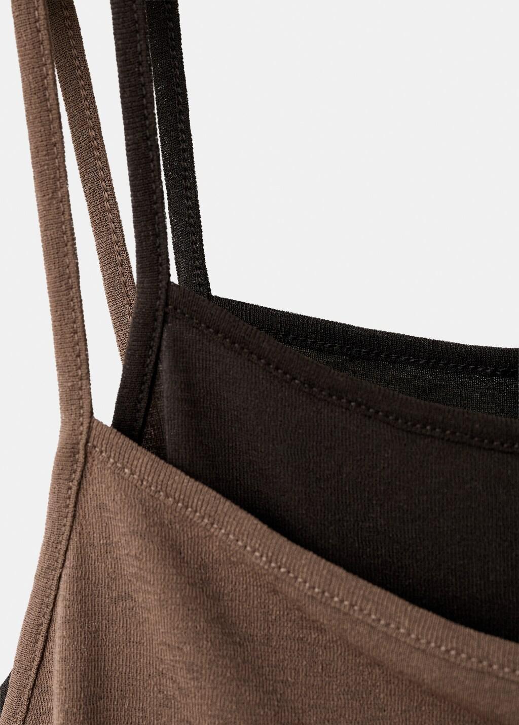 Brown Double Draped Top, Brown, large image number 5