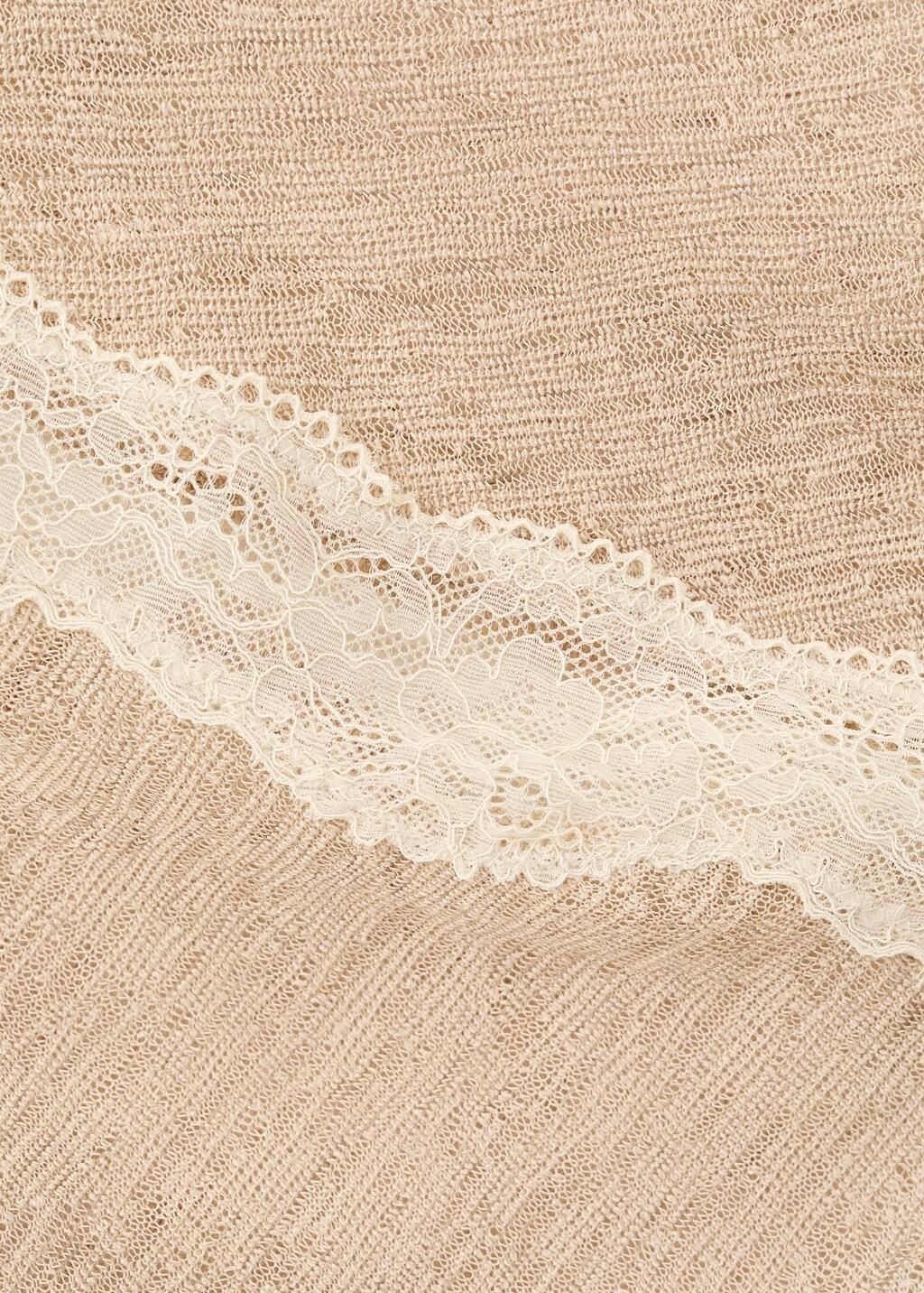 Brown Lace Top With Asymmetrical Neckline, 0201_09, large image number 4