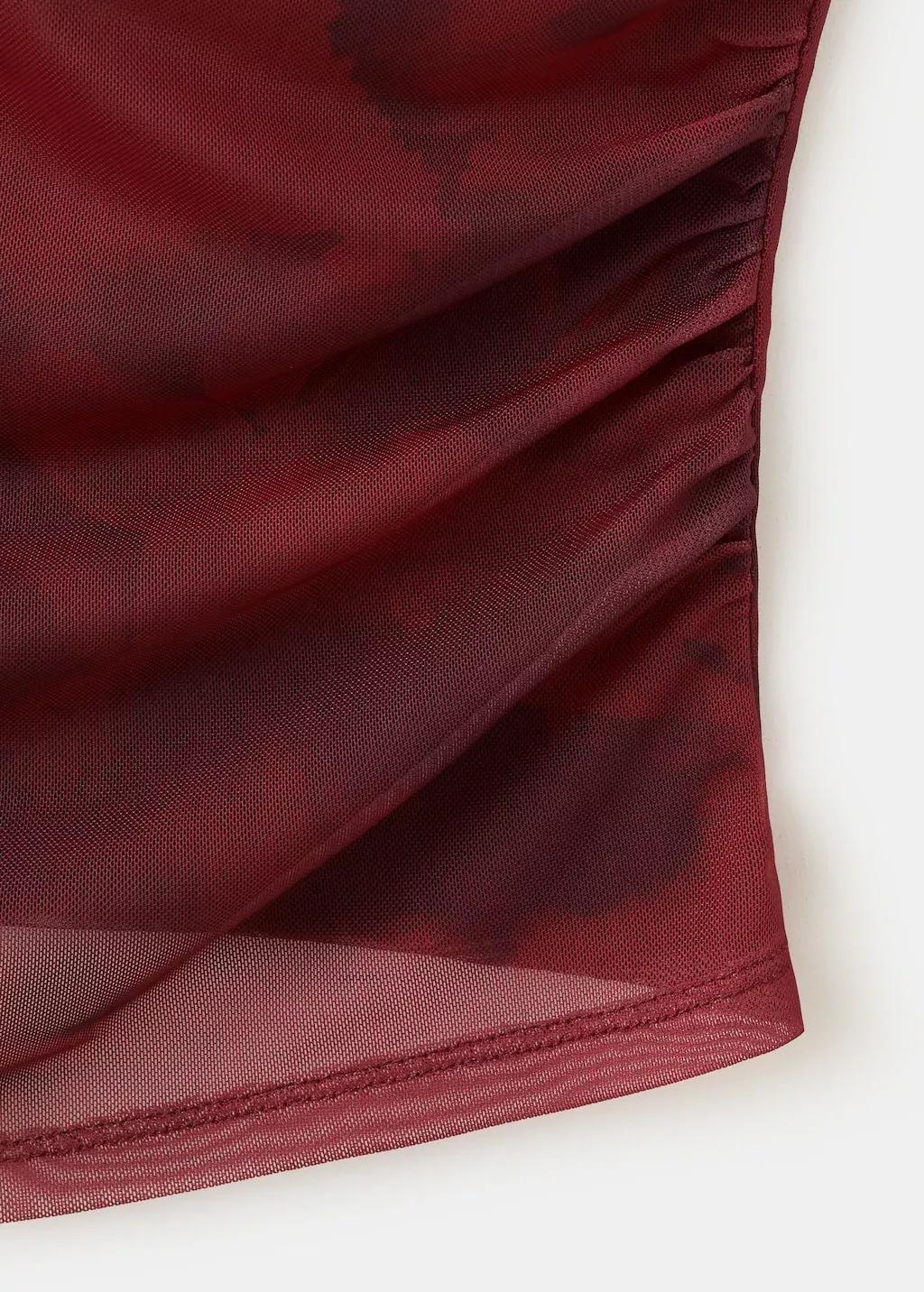 Red Asymmetric Printed Top, 0201_78, large image number 4
