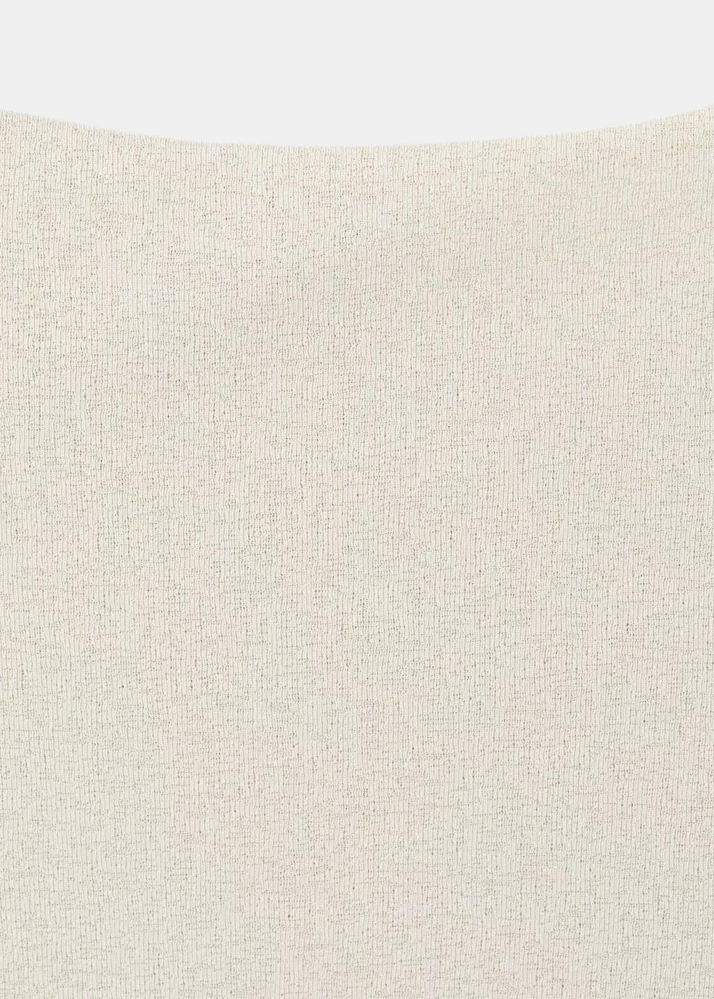 White Fitted Dress With A Draped Waist, Natural White, large image number 1