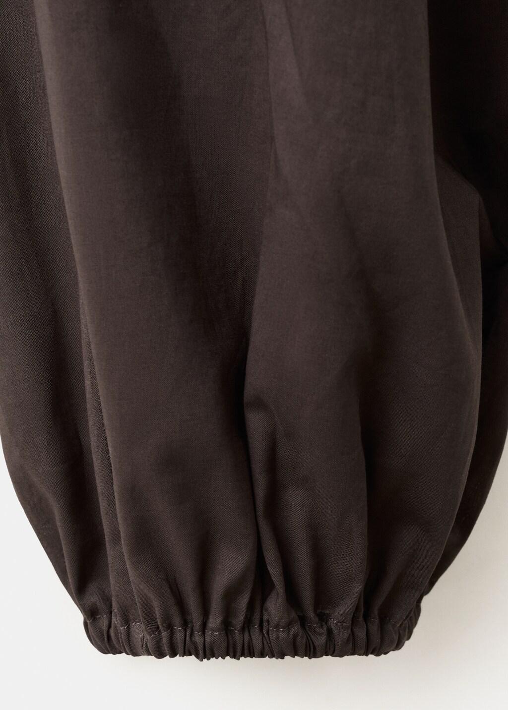 Brown Baggy Cotton Trousers, Dark Brown, medium
