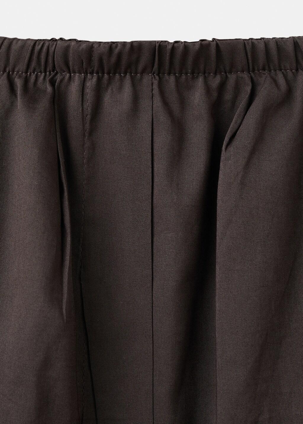 Brown Baggy Cotton Trousers, Dark Brown, large image number 5