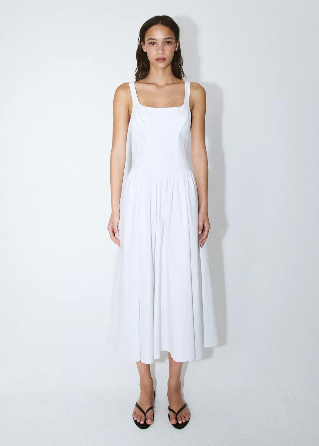 White A-Line Dress With An Open Back, 0201_01, large image number 0