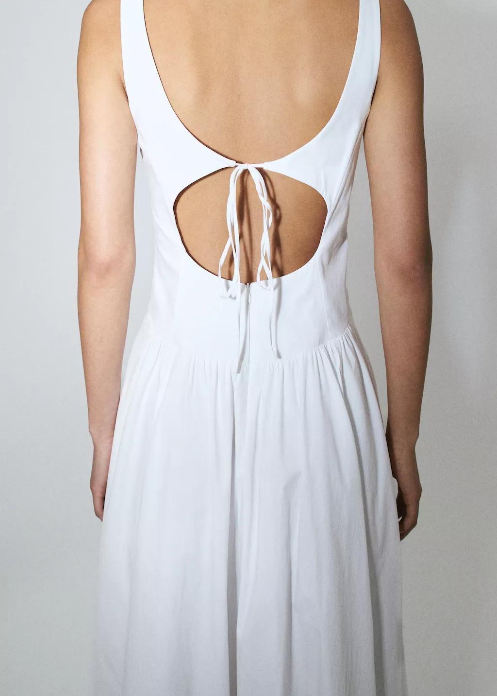 White A-Line Dress With An Open Back, 0201_01, large image number 2