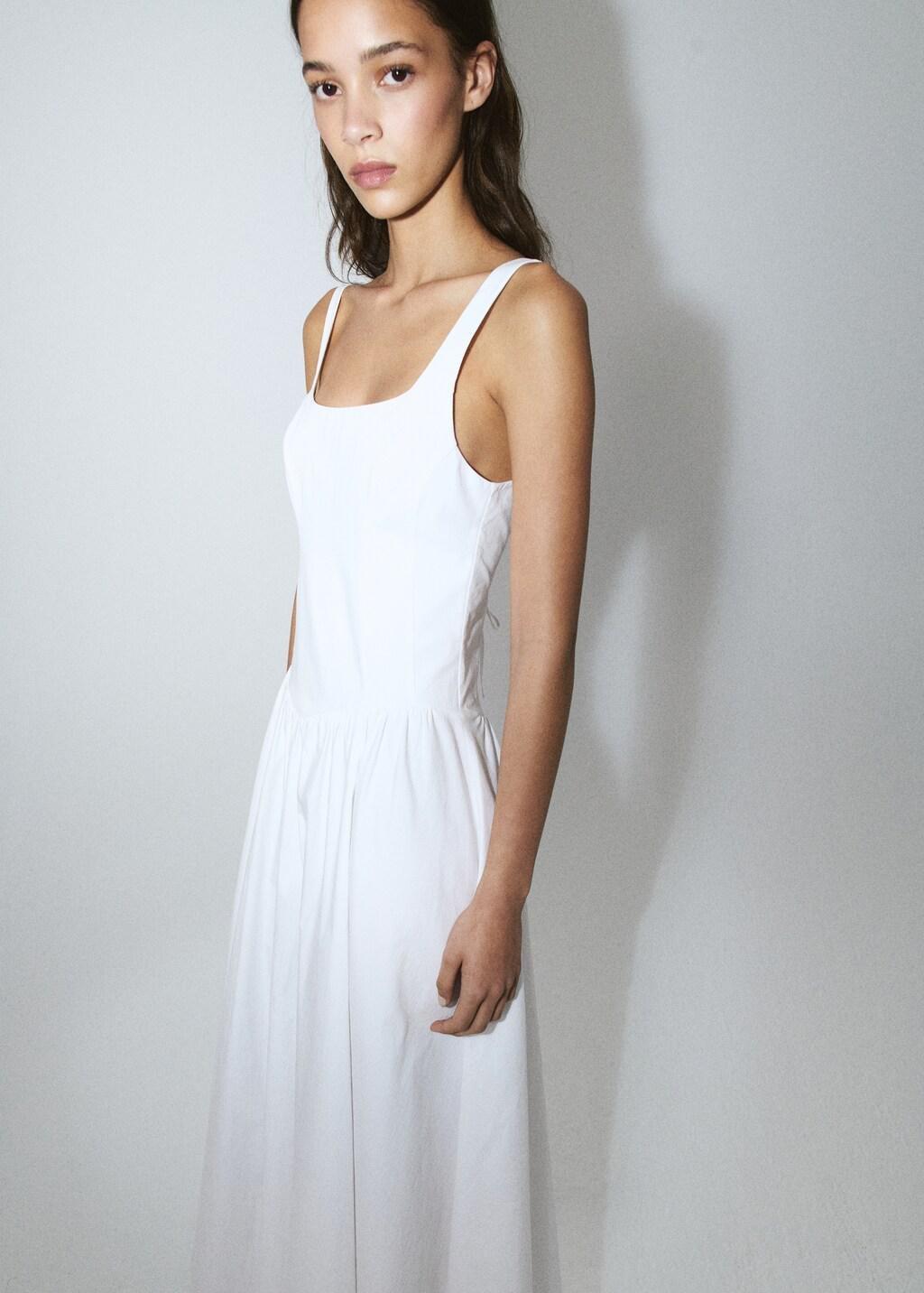 White A-Line Dress With An Open Back, 0201_01, large image number 3