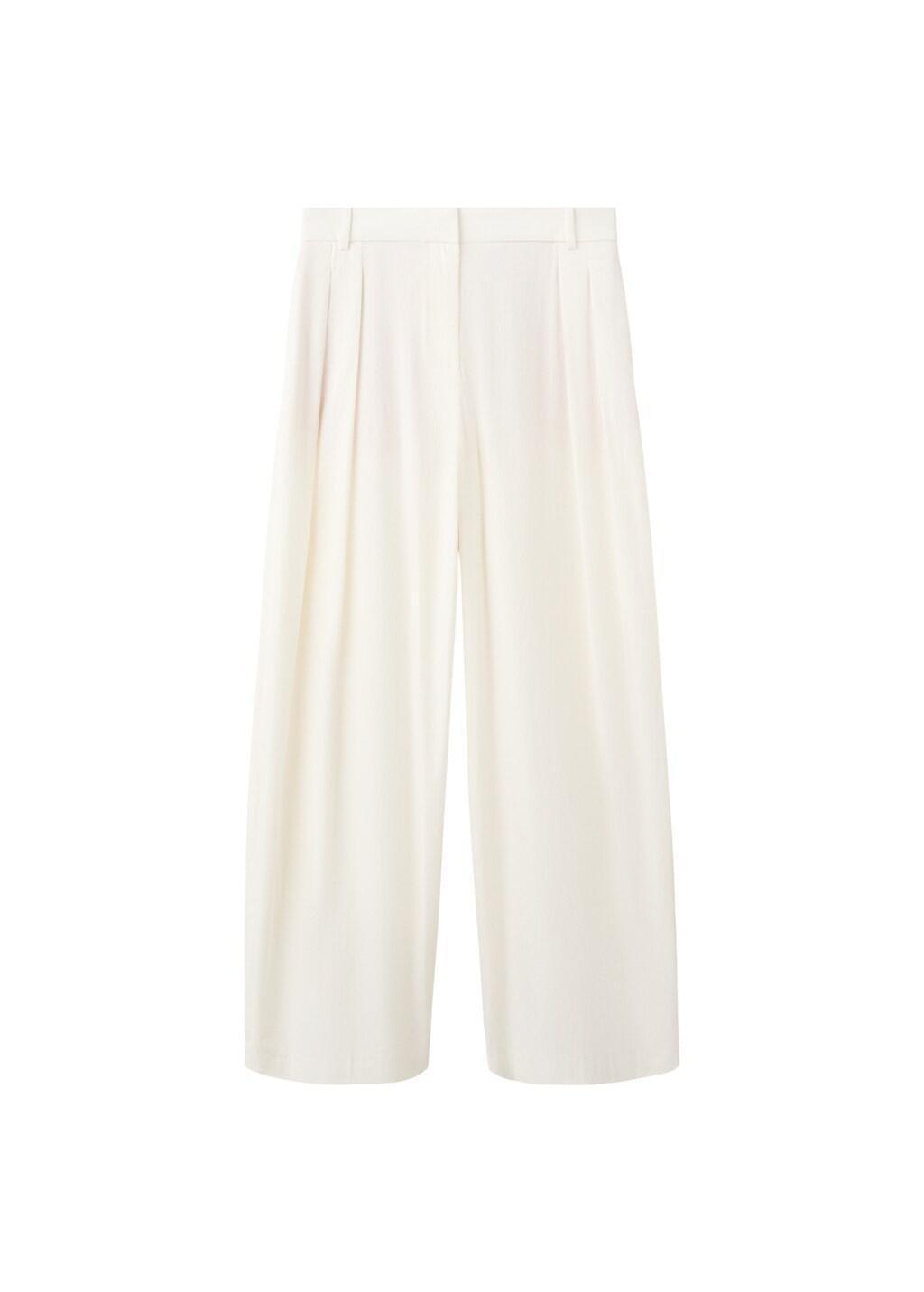 White Straight Mid-Rise Trousers, 0201_01, large image number 5