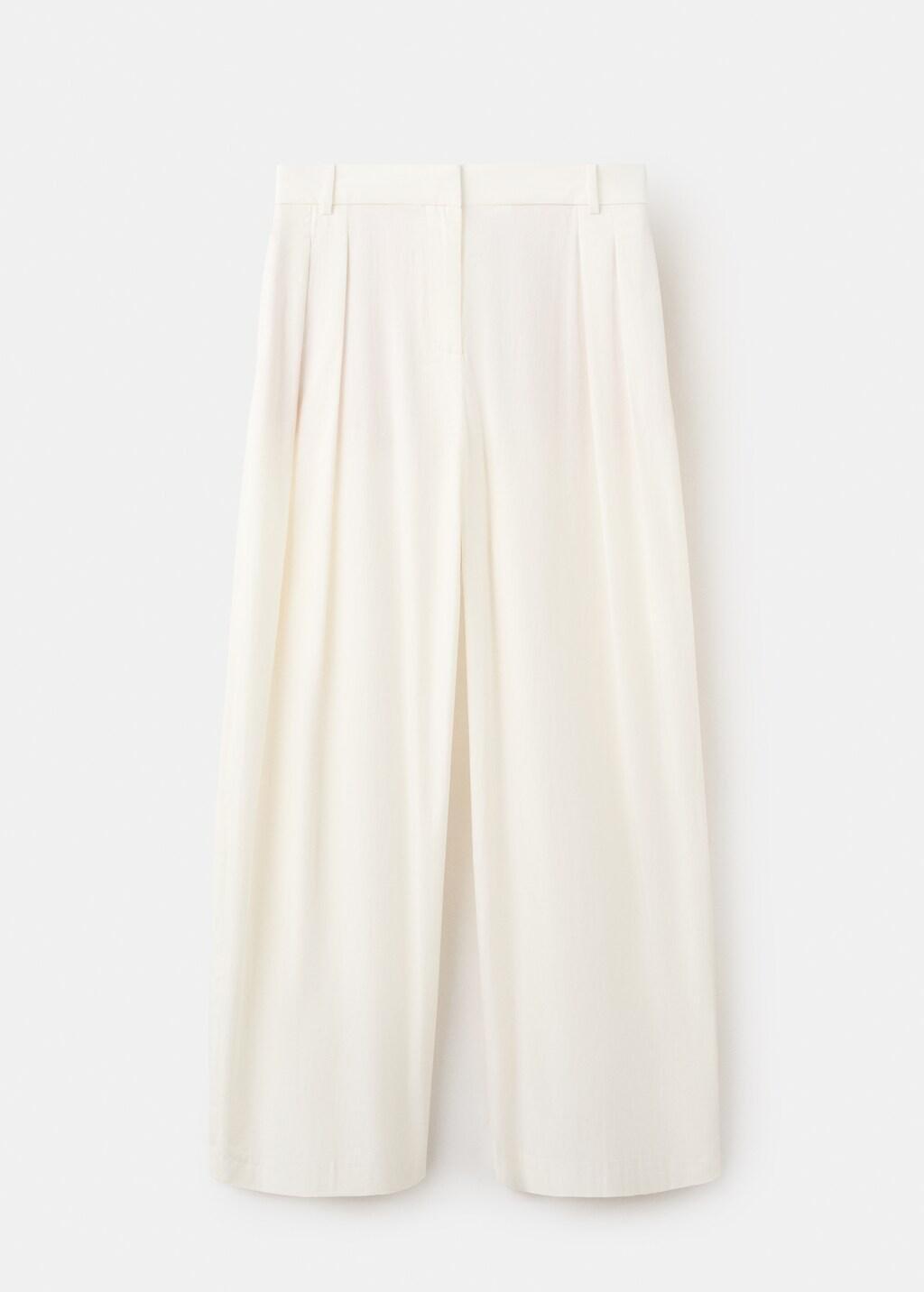 White Straight Mid-Rise Trousers, 0201_01, large image number 6