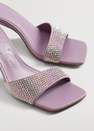 Mango - Pink Glitter High-Heeled Sandal, Women