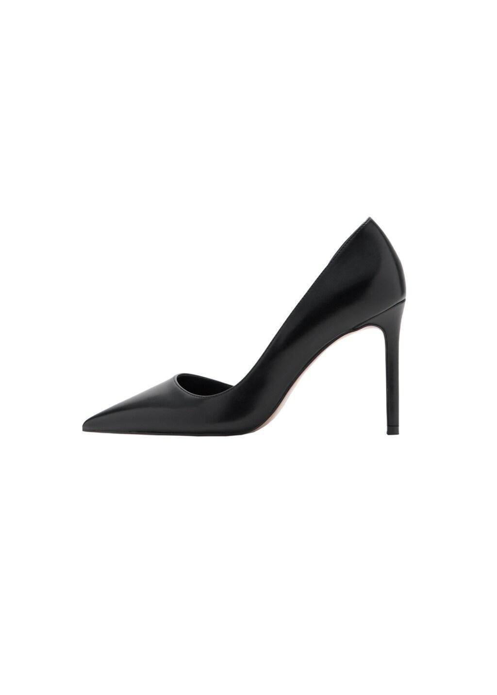 Black Asymmetrical Heeled Shoes, Black, large image number 2