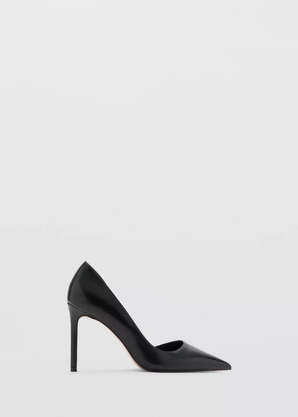 Black Asymmetrical Heeled Shoes, Black, large image number 3