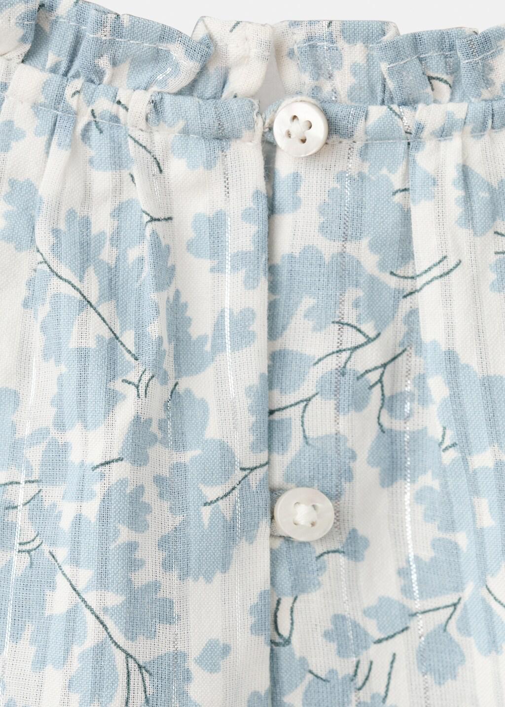 White Floral Print Blouse, Baby Girls, White, large image number 0