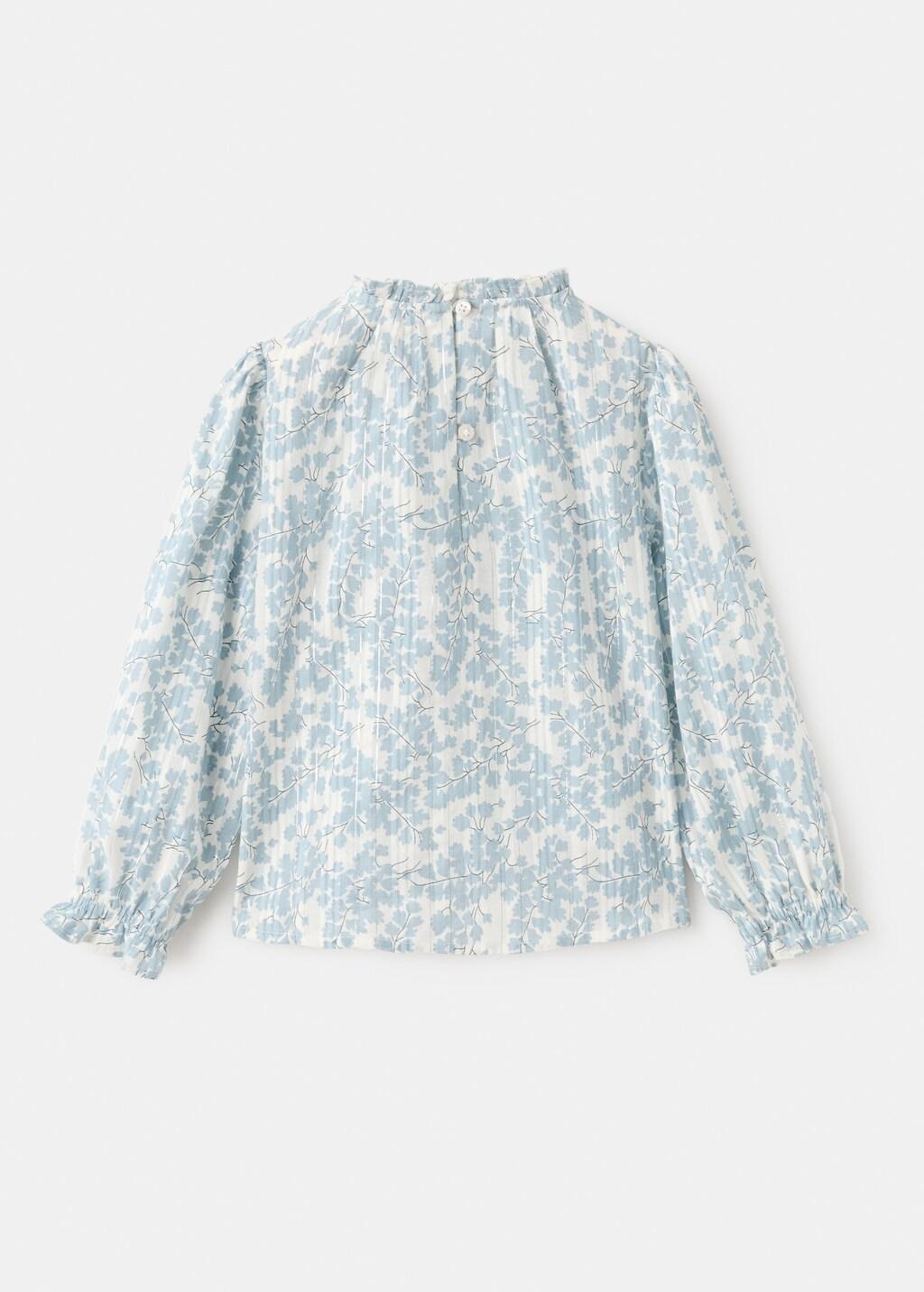 White Floral Print Blouse, Baby Girls, White, large image number 1