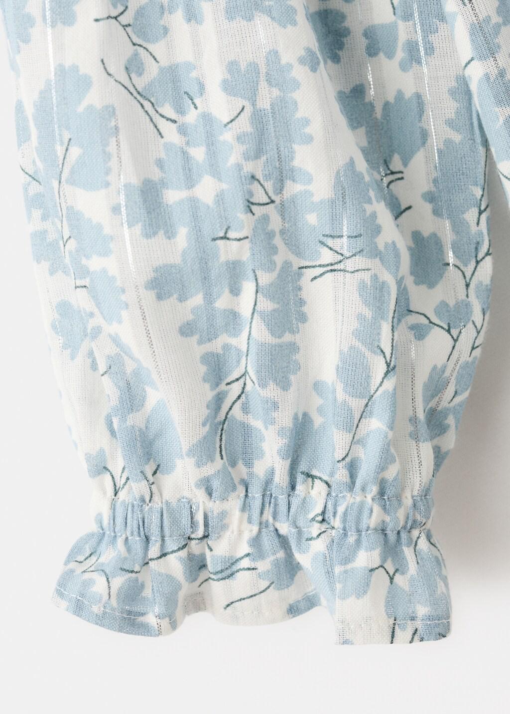 White Floral Print Blouse, Baby Girls, White, large image number 2