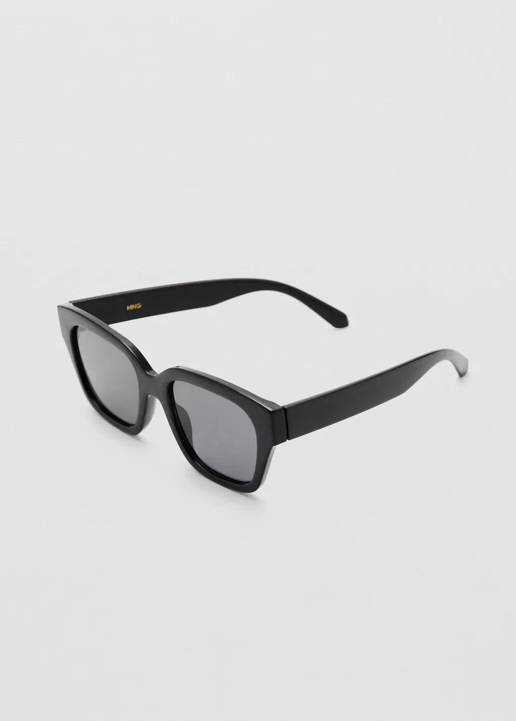 Black Squared Frame Sunglasses, Black, medium