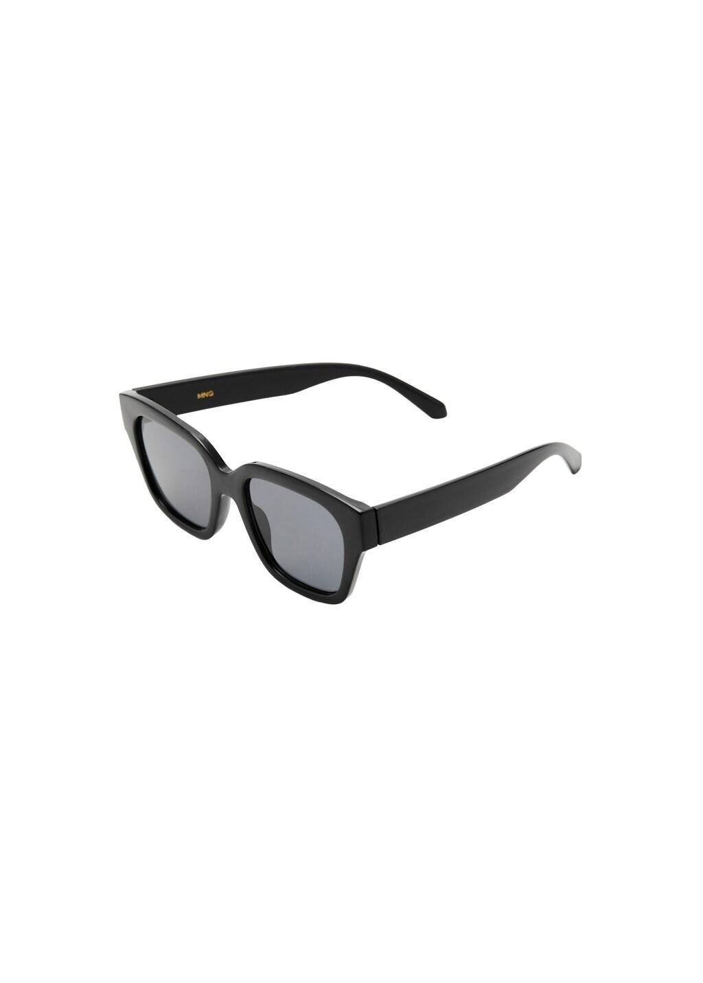 Black Squared Frame Sunglasses, Black, medium