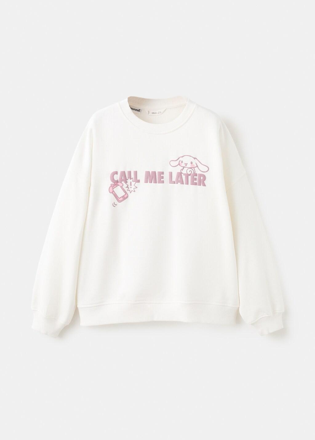 White Hello Kitty Sweatshirt, Kids Girls, Natural White, large image number 7