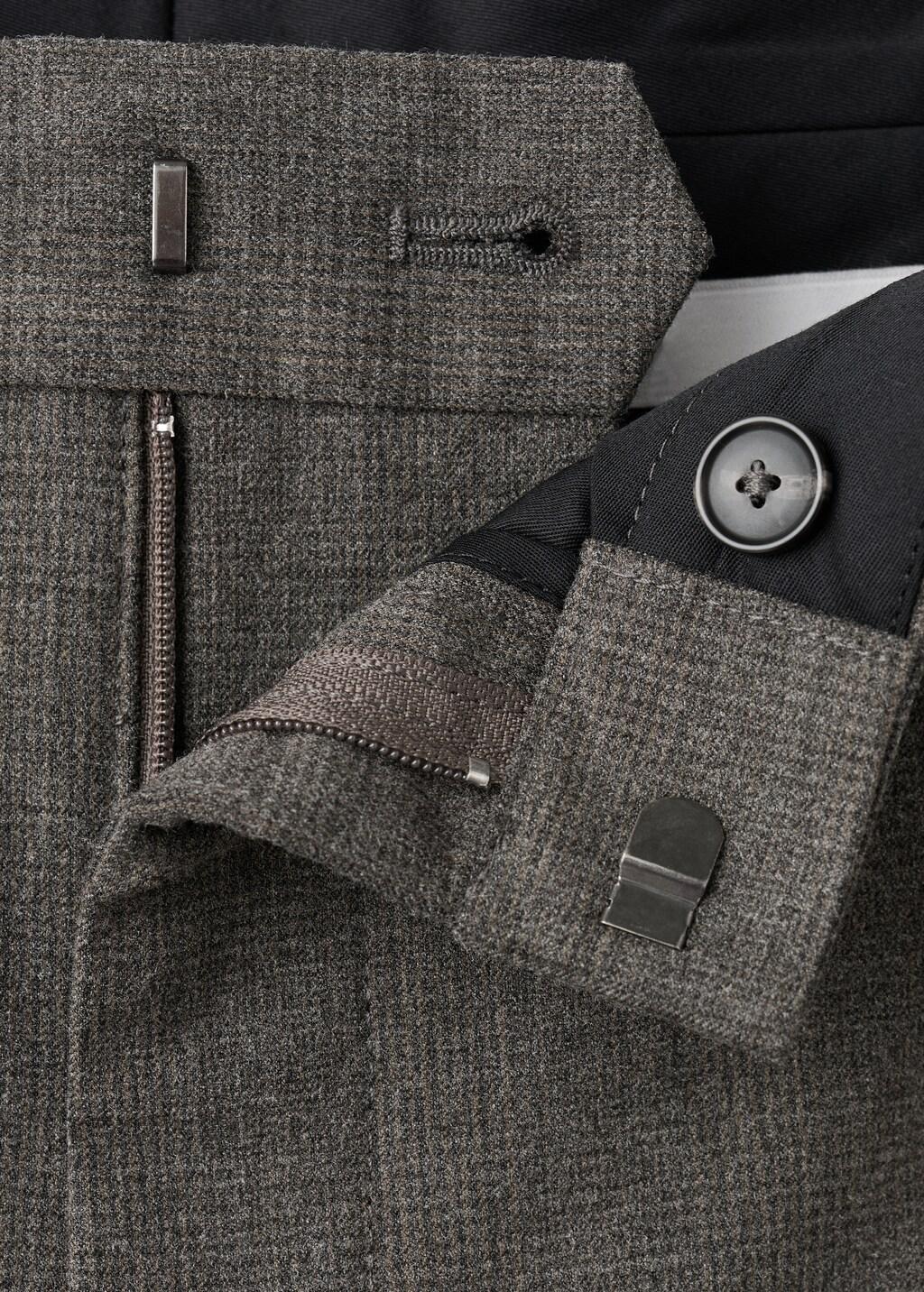 Grey Regular-Fit Pleated Trousers, Dark Grey, large image number 1