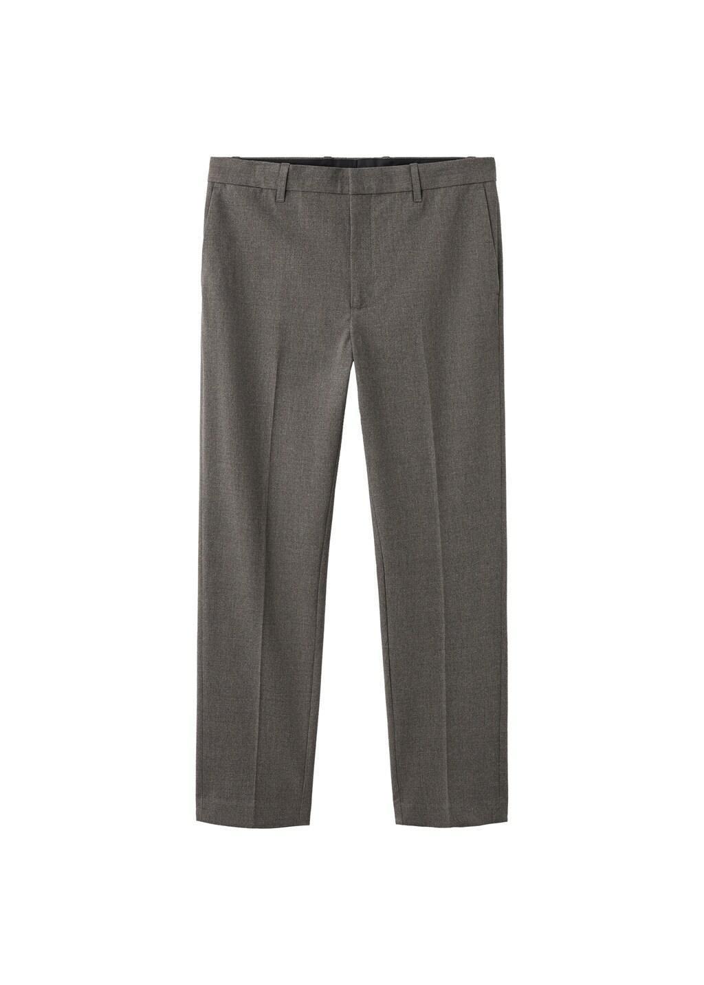 Grey Regular-Fit Pleated Trousers, Dark Grey, large image number 7