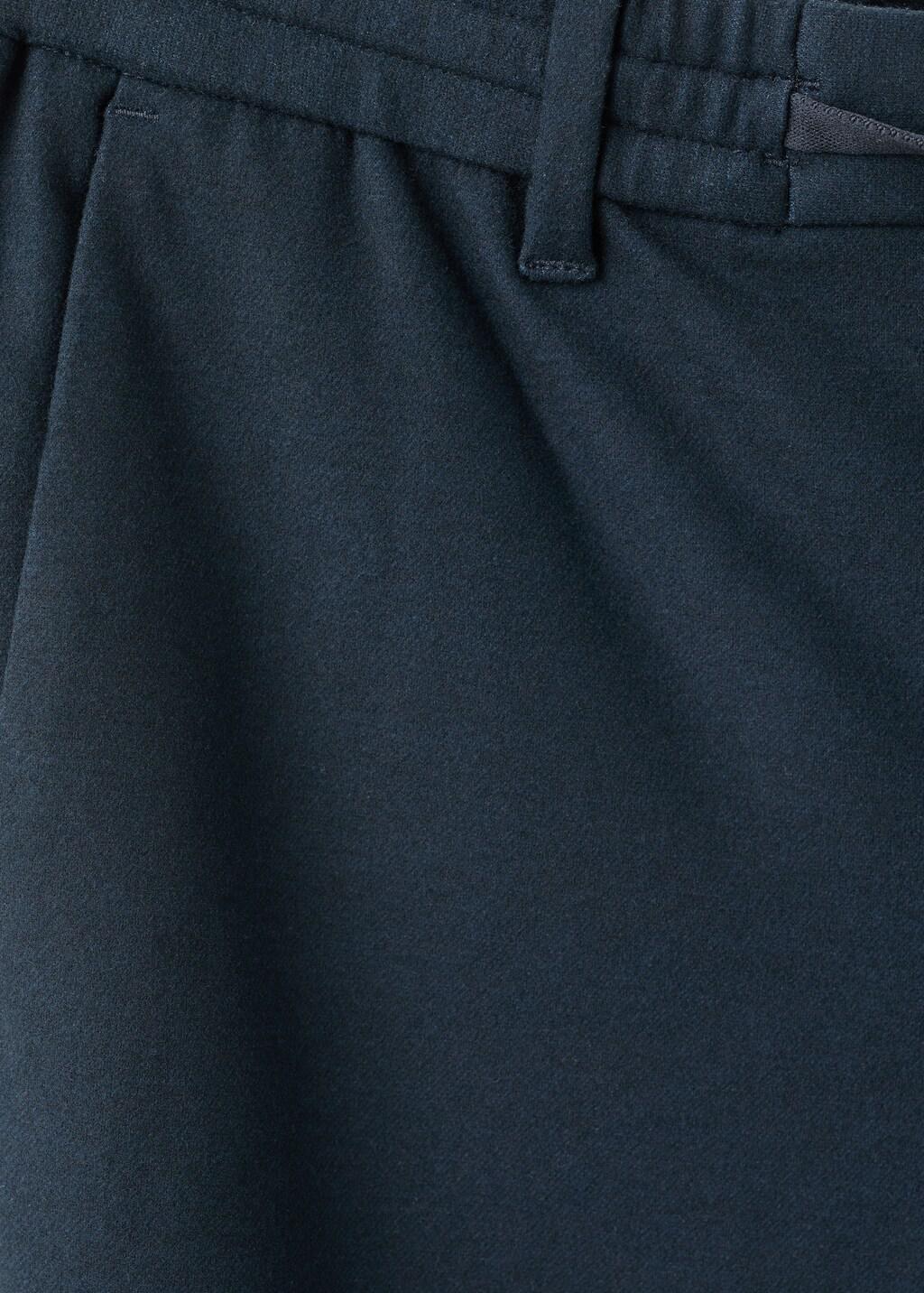 Blue Slim-Fit Flannel Trousers, Dark Blue, large image number 5