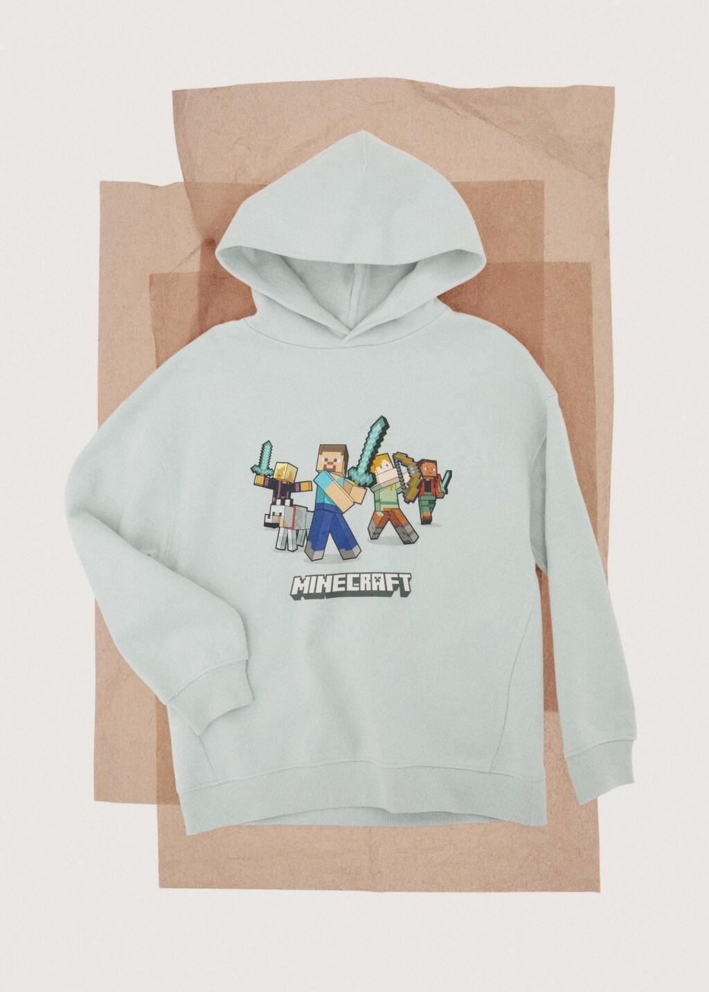 Turquoise Minecraft Sweatshirt, Kids Boys, Turquoise - Aqua, medium