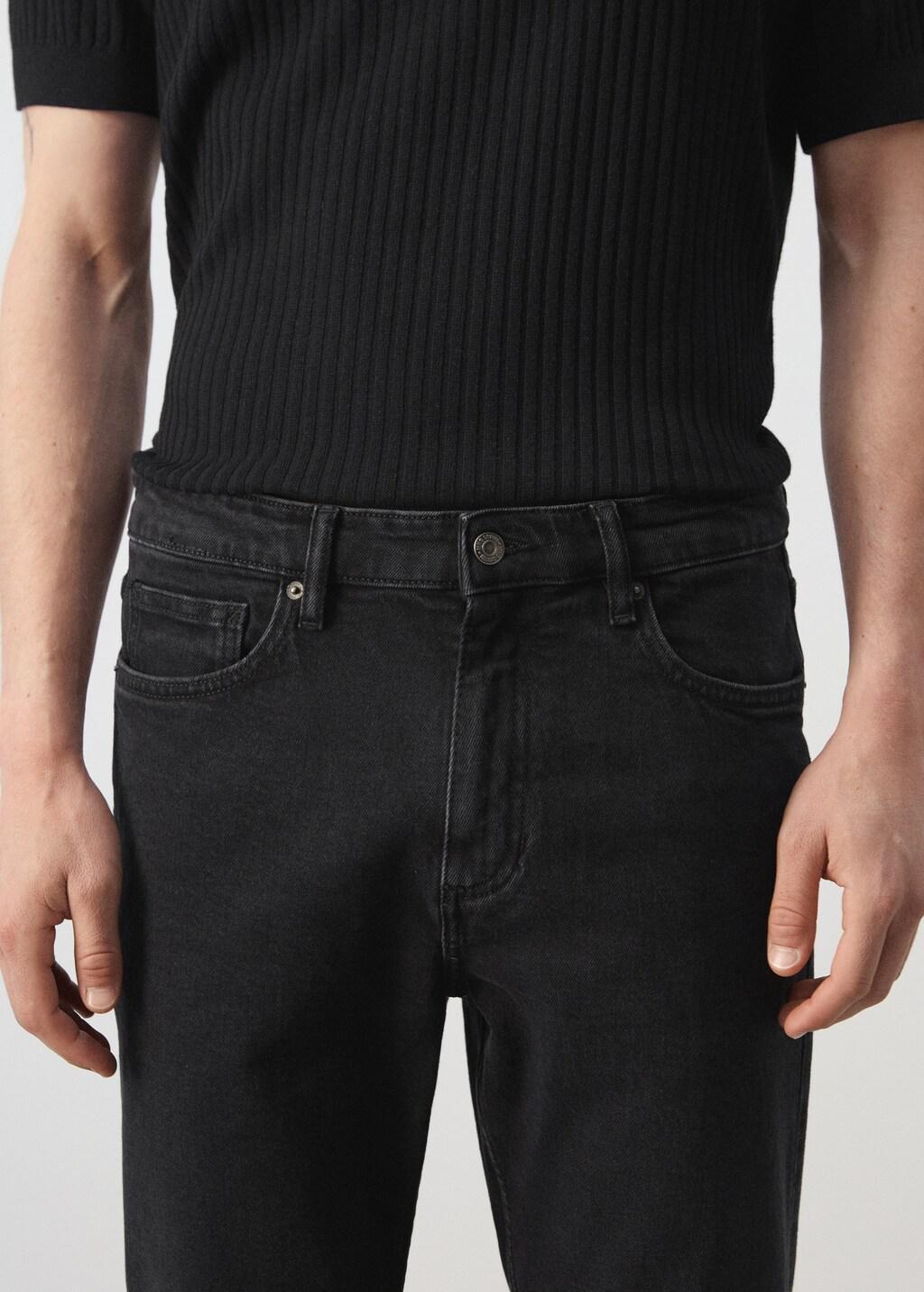 Grey Ben Cropped Tapered-Fit Jeans, Open Grey, large image number 4